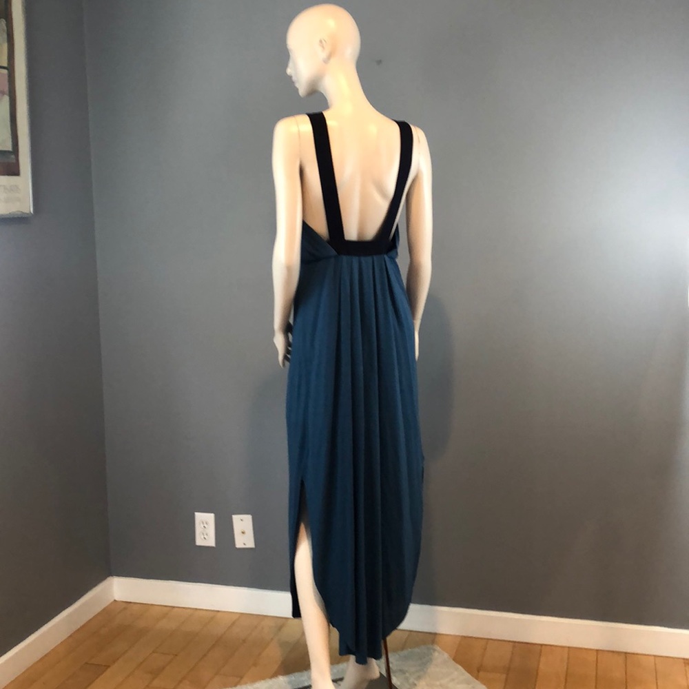 Free People Womens Blue Deep V Dress Medium - Picture 5 of 12